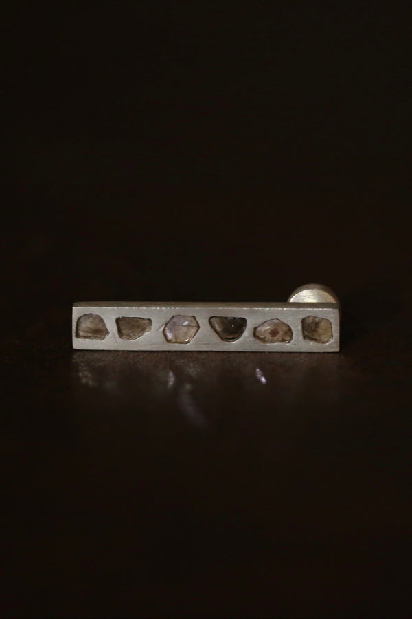 Parts of Four flat earrings (0.6 CT, 6 diamond plates, 34mm) 1135-2-MA+DIA PPOF6
